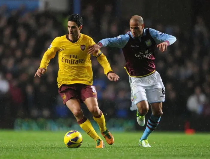 Framed Print : Mikel Arteta vs. Karim El Ahmadi: A Battle for Ball Possession (Aston Villa vs. Arsenal, 2012-13) Framed Print : Mikel Arteta vs. Karim El Ahmadi: A Battle for Ball Possession (Aston Villa vs. Arsenal, 2012-13)