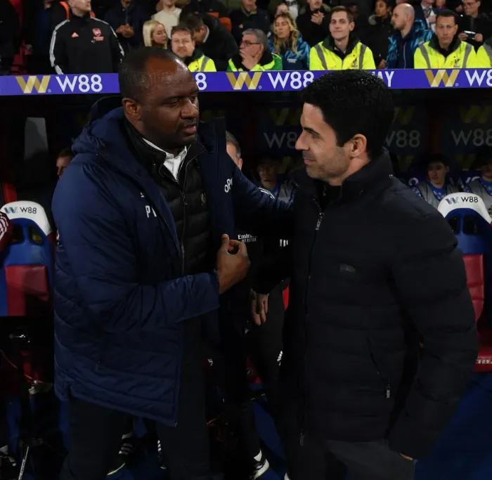 Framed Print : Mikel Arteta vs. Patrick Vieira: A Legendary Rivalry Reignites - Crystal Palace vs. Arsenal, Premier League 2021-22