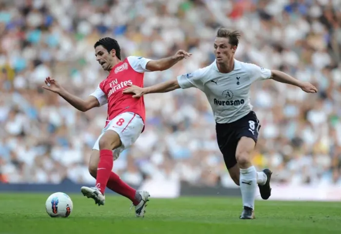 Framed Print : Mikel Arteta vs. Scott Parker: A Tight 2-1 Victory for Arsenal Over Tottenham in the Premier League (2011) Framed Print : Mikel Arteta vs. Scott Parker: A Tight 2-1 Victory for Arsenal Over Tottenham in the Premier League (2011)