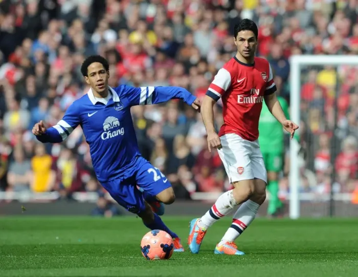 Framed Print : Mikel Arteta vs. Steven Pienaar: FA Cup Quarter-Final Showdown Framed Print : Mikel Arteta vs. Steven Pienaar: FA Cup Quarter-Final Showdown