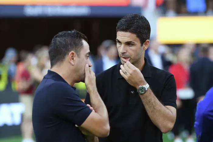 Framed Print : Mikel Arteta and Xavi Reunite: Arsenal vs. Barcelona Pre-Season Showdown at SoFi Stadium Framed Print : Mikel Arteta and Xavi Reunite: Arsenal vs. Barcelona Pre-Season Showdown at SoFi Stadium
