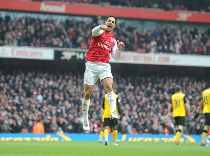 Framed Print : Mikel Arteta's Brace: Arsenal's Victory Over Blackburn Rovers (2011-12)