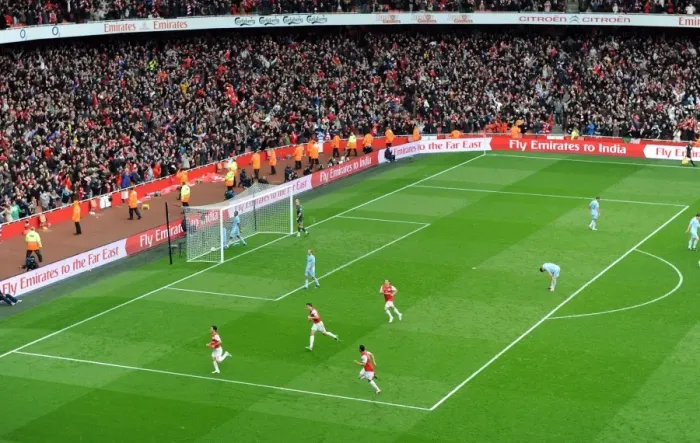 Framed Print : Mikel Arteta's Goal: Arsenal's Triumph Over Manchester City (2011-12)