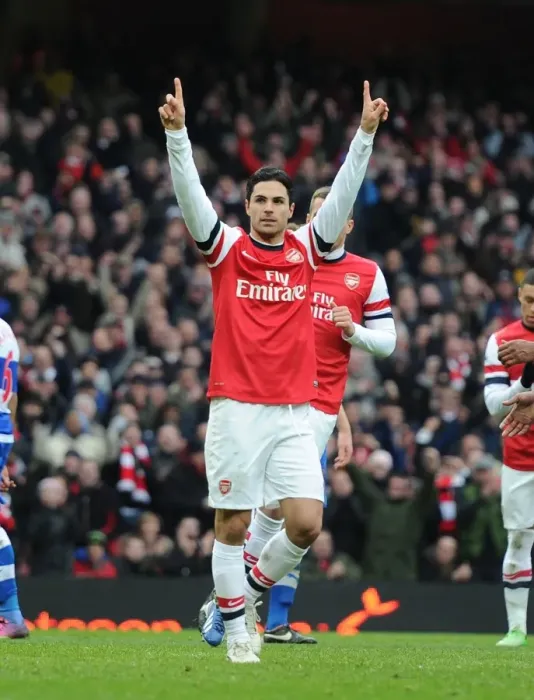 Framed Print : Mikel Arteta's Goal Celebration: Arsenal's Victory Over Reading (2012-13)