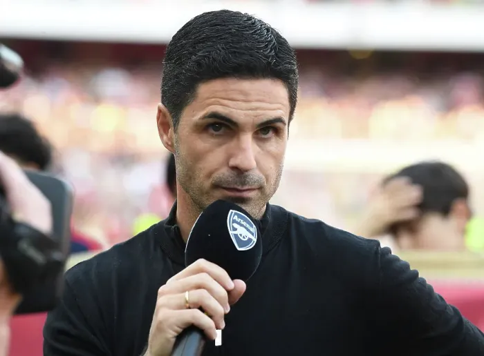Framed Print : Mikel Arteta's Post-Match Reaction: Arsenal's Triumph over Wolverhampton Wanderers (2022-23)