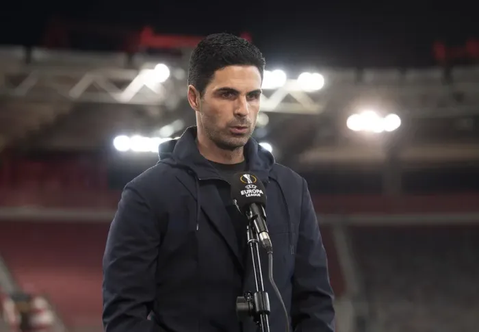 Framed Print : Mikel Arteta's Pre-Match Press Conference: Arsenal vs Olympiacos, UEFA Europa League Round of 16 (Behind Closed Doors)