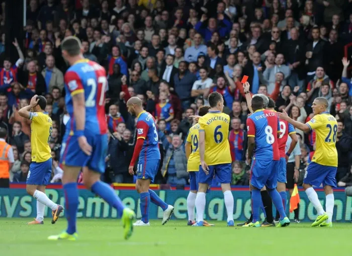 Framed Print : Mikel Arteta's Red Card: Crystal Palace vs. Arsenal, 2013-14 Premier League