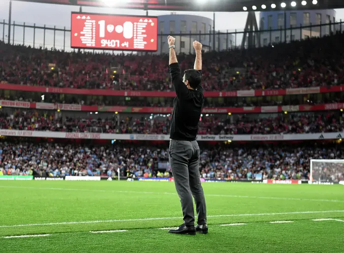 Framed Print : Mikel Arteta's Triumph: Arsenal FC Defeats Manchester City in 2023-24 Premier League Showdown Framed Print : Mikel Arteta's Triumph: Arsenal FC Defeats Manchester City in 2023-24 Premier League Showdown
