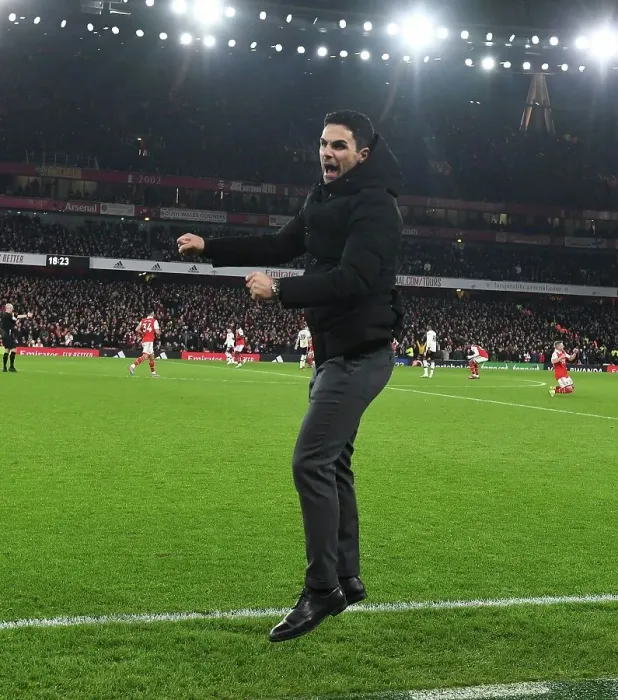Framed Print : Mikel Arteta's Triumph: Arsenal's Epic Victory Over Manchester United in the Premier League Framed Print : Mikel Arteta's Triumph: Arsenal's Epic Victory Over Manchester United in the Premier League