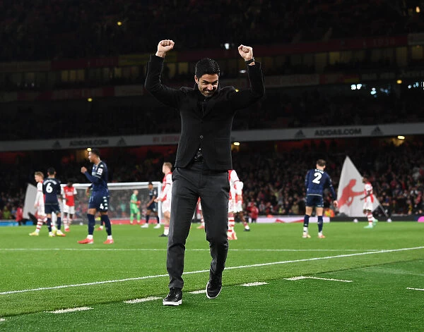 Mikel Arteta's Triumph: Arsenal's Premier League Victory over Aston Villa (2021-22) - Arsenal Manager Celebrates