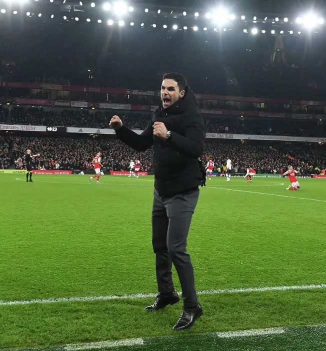 Framed Print : Mikel Arteta's Triumph: Arsenal's Thrilling Victory Over Manchester United in the Premier League Framed Print : Mikel Arteta's Triumph: Arsenal's Thrilling Victory Over Manchester United in the Premier League
