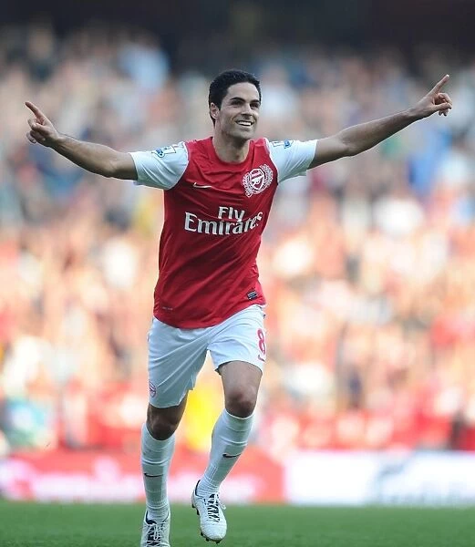 Mikel Arteta's Triumphant Goal: Arsenal vs. Aston Villa, Premier League 2011-12