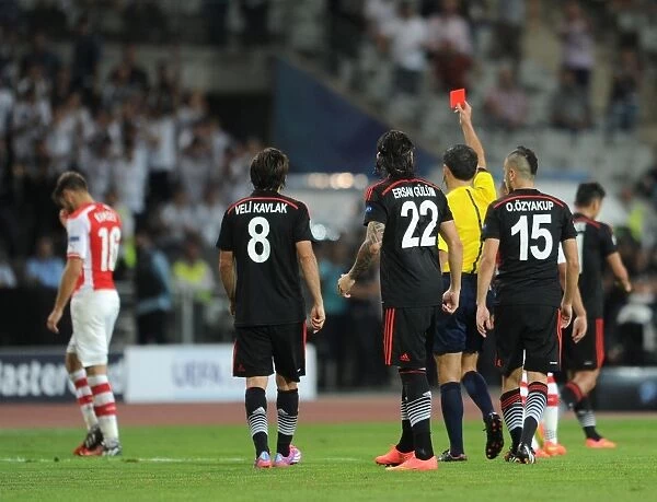 Milorad Mazic Red Cards Aaron Ramsey: Dramatic Moment in Besiktas vs. Arsenal UEFA Champions League Clash