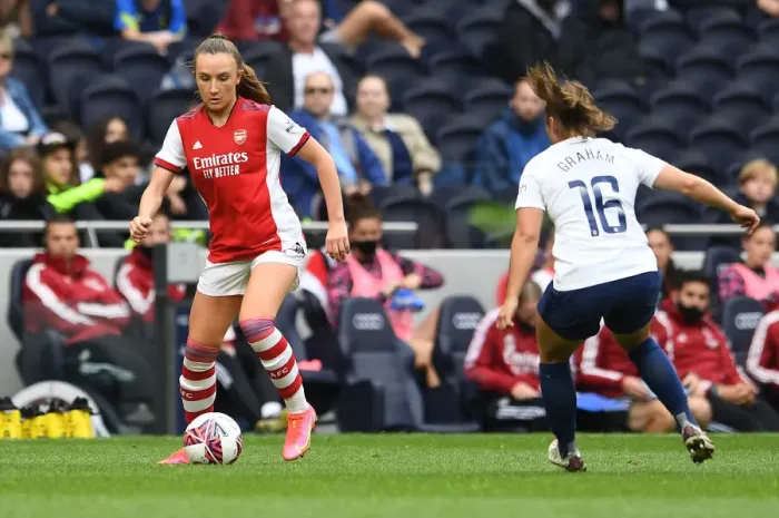 Framed Print : MIND Series: Teyah Goldie of Arsenal Faces Off Against Tottenham Hotspur Women