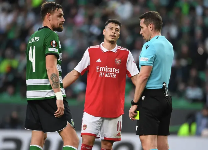 Framed Print : Misfortune for Martinelli: Arsenal Star Booked in Europa League Clash Against Sporting CP Framed Print : Misfortune for Martinelli: Arsenal Star Booked in Europa League Clash Against Sporting CP