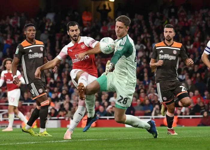 Framed Print : Mkhitaryan Faces Off Against Daniels in Carabao Cup Clash: Arsenal vs Brentford Framed Print : Mkhitaryan Faces Off Against Daniels in Carabao Cup Clash: Arsenal vs Brentford