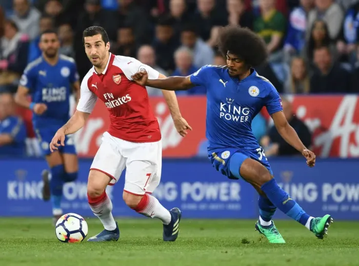 Framed Print : Mkhitaryan Outmaneuvers Choudhury: Leicester vs Arsenal, Premier League Showdown Framed Print : Mkhitaryan Outmaneuvers Choudhury: Leicester vs Arsenal, Premier League Showdown