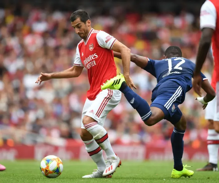 Framed Print : Mkhitaryan Outsmarts Thiago Mendes: Arsenal's Masterclass vs. Lyon at Emirates Cup Framed Print : Mkhitaryan Outsmarts Thiago Mendes: Arsenal's Masterclass vs. Lyon at Emirates Cup