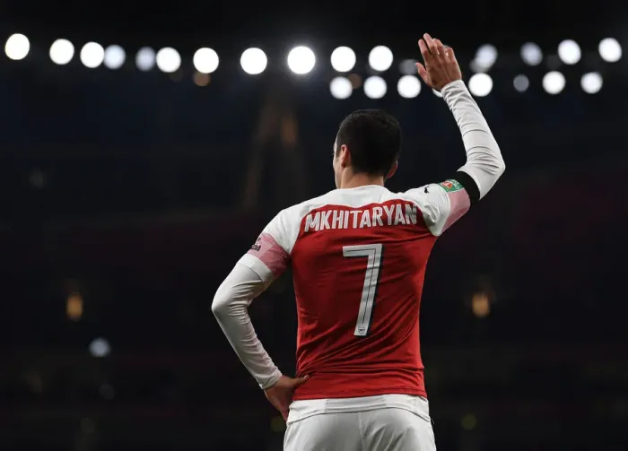 Framed Print : Mkhitaryan Shines: Arsenal's Dominance over Blackpool in Carabao Cup Framed Print : Mkhitaryan Shines: Arsenal's Dominance over Blackpool in Carabao Cup