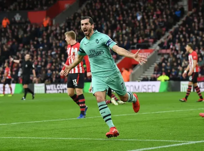 Framed Print : Mkhitaryan Strikes: Arsenal Secures Victory Over Southampton in Premier League Framed Print : Mkhitaryan Strikes: Arsenal Secures Victory Over Southampton in Premier League
