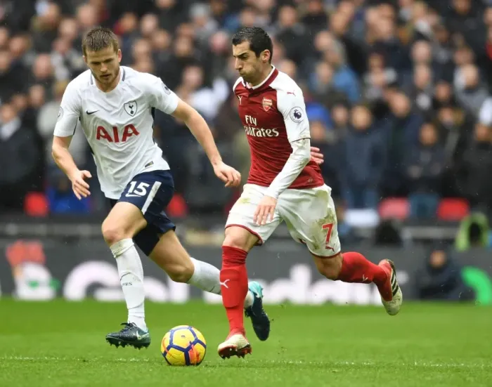 Framed Print : Mkhitaryan vs Dier: Battle at Wembley - Tottenham Hotspur vs Arsenal, Premier League 2017-18