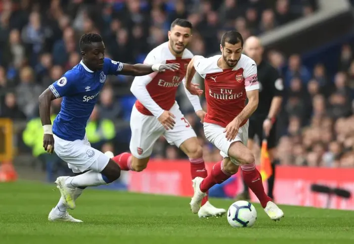 Framed Print : Mkhitaryan vs. Gueye: A Premier League Showdown at Goodison Park Framed Print : Mkhitaryan vs. Gueye: A Premier League Showdown at Goodison Park