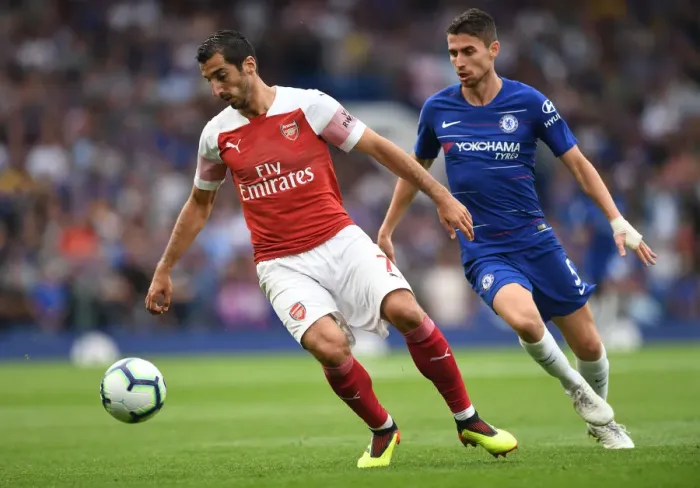 Framed Print : Mkhitaryan vs Jorginho: A Premier League Battle - Chelsea vs Arsenal (2018-19)