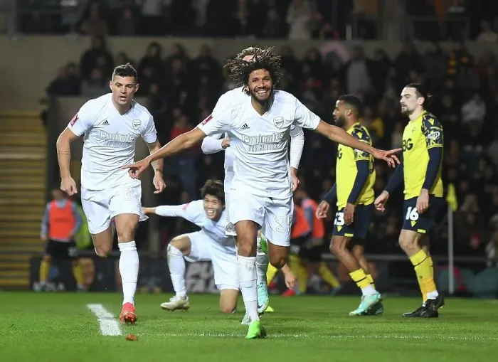 Framed Print : Mo Elneny Scores First Arsenal Goal: Arsenal Advances in FA Cup Against Oxford United