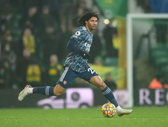Framed Print : Mohamed Elneny in Action: Arsenal's Midfield Maestro Shines Against Norwich City, Premier League 2021-22