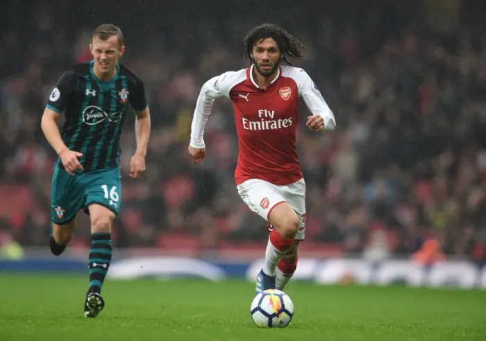 Framed Print : Mohamed Elneny: Arsenal's Midfield Maestro in Action Against Southampton, Premier League 2017-18