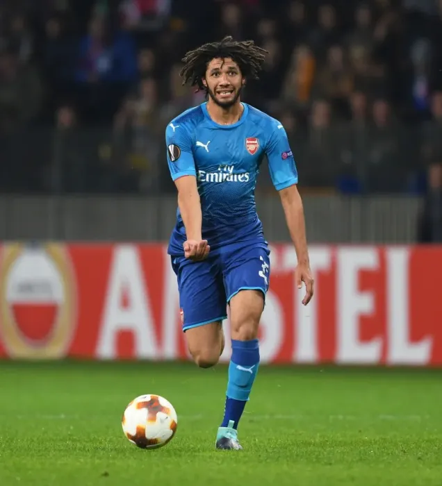 Framed Print : Mohamed Elneny: Arsenal's Midfield Maestro Dazzles in Europa League Showdown against BATE Borisov Framed Print : Mohamed Elneny: Arsenal's Midfield Maestro Dazzles in Europa League Showdown against BATE Borisov