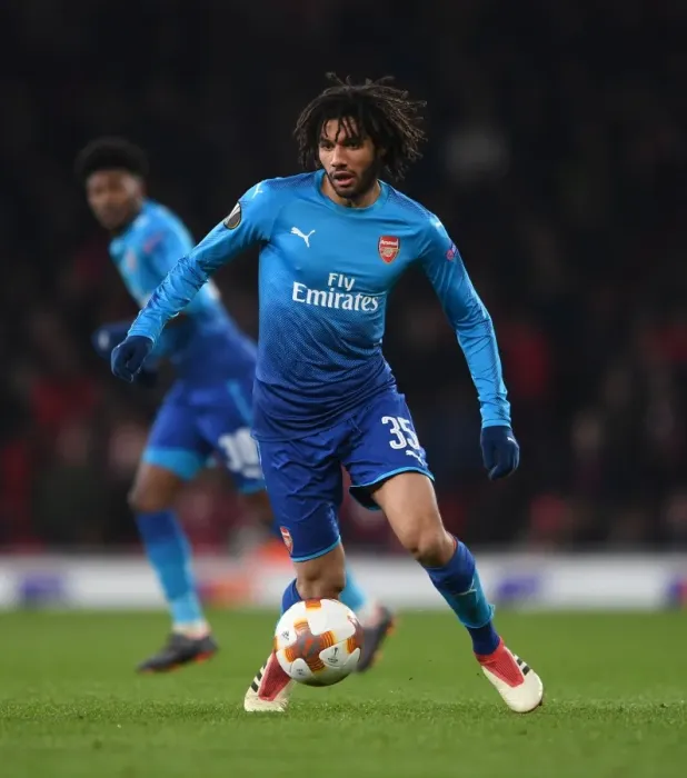 Framed Print : Mohamed Elneny: Arsenal's Midfield Maestro Shines in Europa League Clash Against Östersunds FK