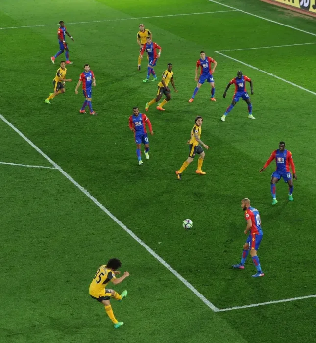 Framed Print : Mohamed Elneny Crosses the Ball in Intense Crystal Palace vs Arsenal Premier League Clash Framed Print : Mohamed Elneny Crosses the Ball in Intense Crystal Palace vs Arsenal Premier League Clash
