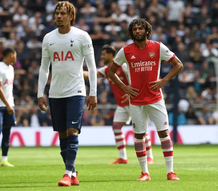 Framed Print : Mohamed Elneny's Unwavering Concentration: Arsenal vs. Tottenham Hotspur in The MIND Series 2021-22