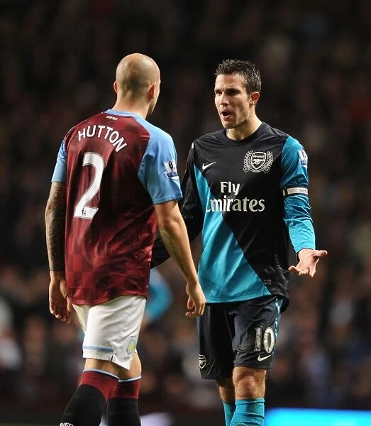 A Moment of Calm: Robin van Persie and Alan Hutton Amidst the Aston Villa vs. Arsenal Intensity (2011-12)