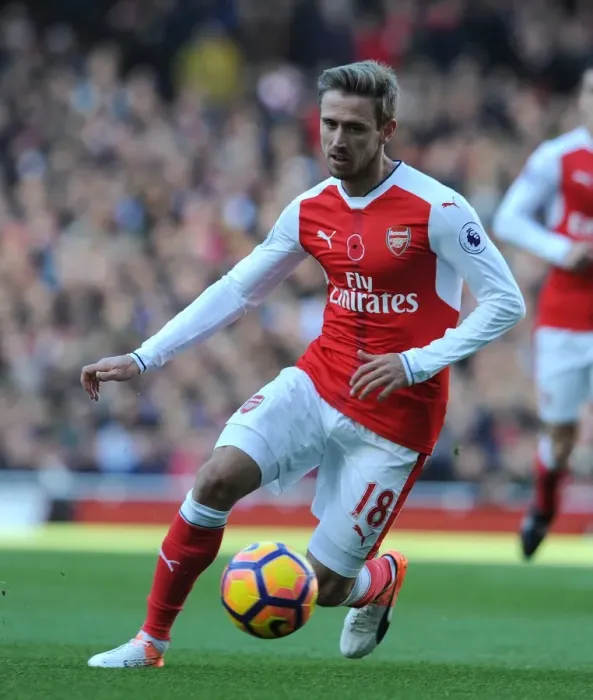 Framed Print : Monreal in Action: Arsenal vs. Tottenham (2016-17) - Emirates Stadium Showdown