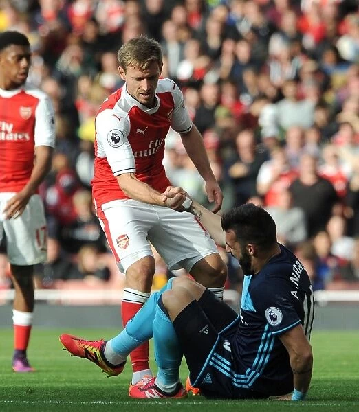 Monreal Consoles Negredo: A Moment of Sportsmanship in Arsenal vs. Middlesbrough (2016-17)