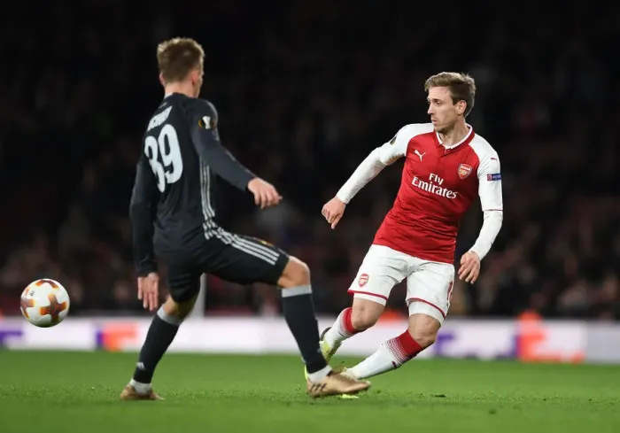 Framed Print : Monreal Outmaneuvers Kuchaev: Arsenal vs CSKA Europa League Quarterfinal Showdown