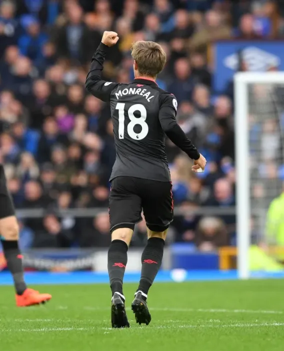 Framed Print : Monreal Scores First: Everton vs Arsenal, Premier League 2017-18 Framed Print : Monreal Scores First: Everton vs Arsenal, Premier League 2017-18