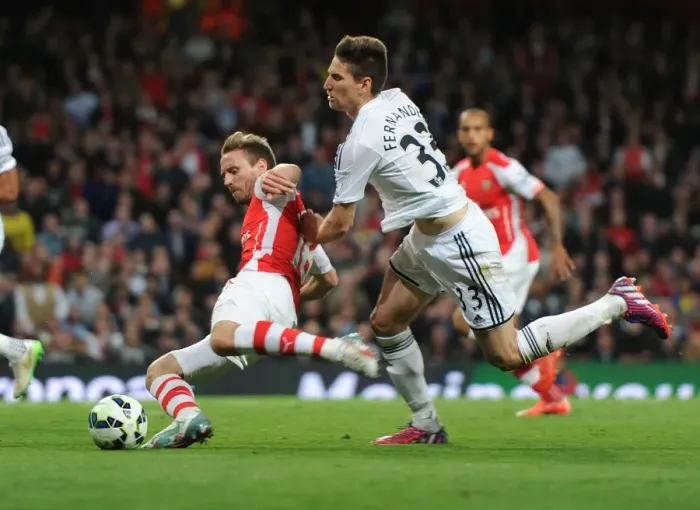 Framed Print : Monreal vs Fernandez: A Premier League Showdown at Emirates Stadium (2014 / 15) Framed Print : Monreal vs Fernandez: A Premier League Showdown at Emirates Stadium (2014 / 15)