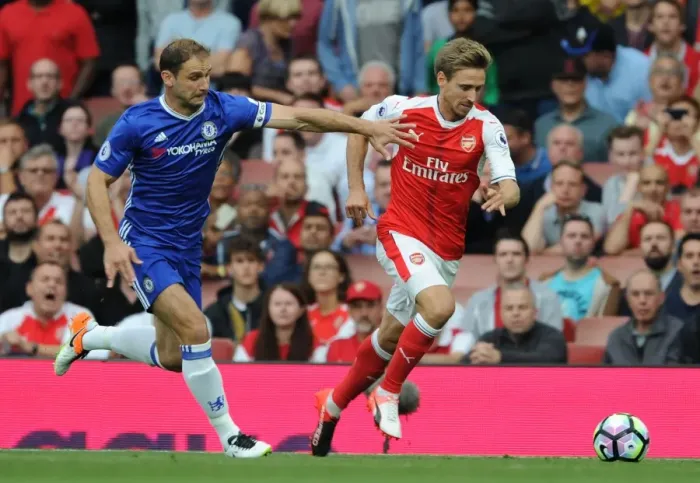 Framed Print : Monreal vs. Ivanovic: A Premier League Battle at Emirates Stadium Framed Print : Monreal vs. Ivanovic: A Premier League Battle at Emirates Stadium