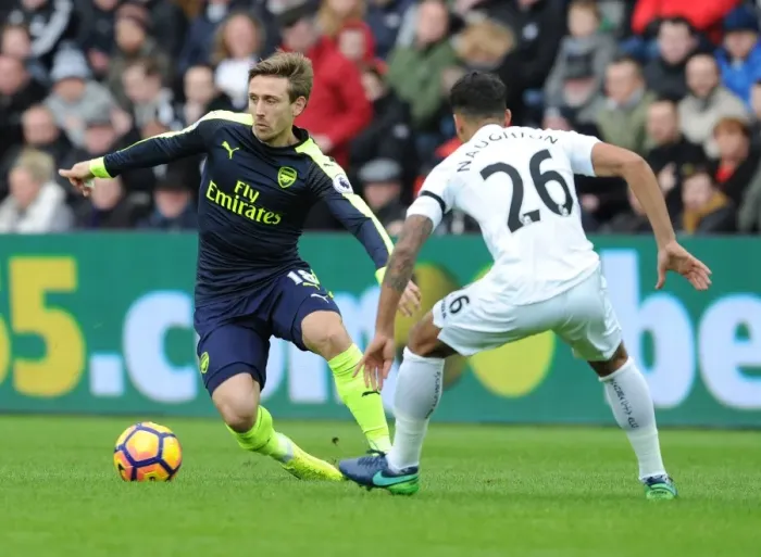 Framed Print : Monreal vs. Naughton: A Premier League Showdown at Swansea City (2016-17) Framed Print : Monreal vs. Naughton: A Premier League Showdown at Swansea City (2016-17)