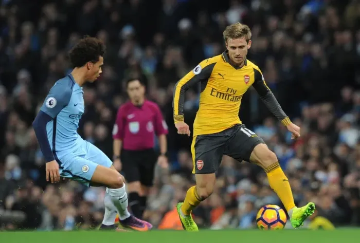 Framed Print : Monreal vs Sane: Intense Battle at Etihad Stadium - Manchester City vs Arsenal, Premier League 2016-17 Framed Print : Monreal vs Sane: Intense Battle at Etihad Stadium - Manchester City vs Arsenal, Premier League 2016-17