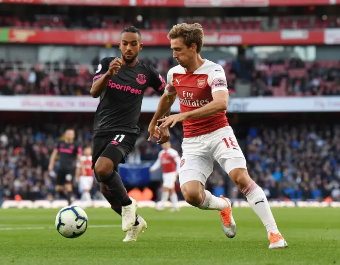 Framed Print : Monreal vs Walcott: Clash of the Wings in Arsenal vs Everton Premier League Showdown Framed Print : Monreal vs Walcott: Clash of the Wings in Arsenal vs Everton Premier League Showdown
