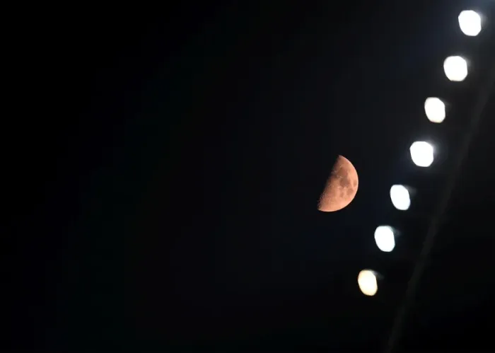 Framed Print : The Moon Over BATE Borisov Arena: Arsenal FC vs. FC BATE (UEFA Europa League, 2017)