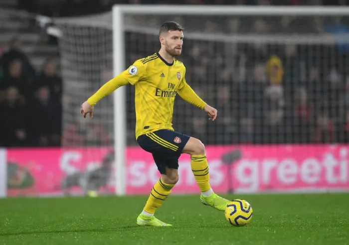 Framed Print : Mustafi in Action: Arsenal vs. Bournemouth, Premier League 2019-20