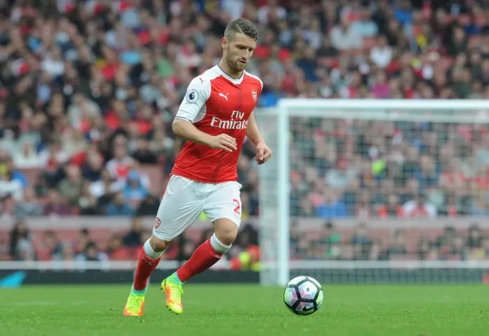 Framed Print : Mustafi in Action: Arsenal vs Southampton, 2016-17 Premier League, Emirates Stadium
