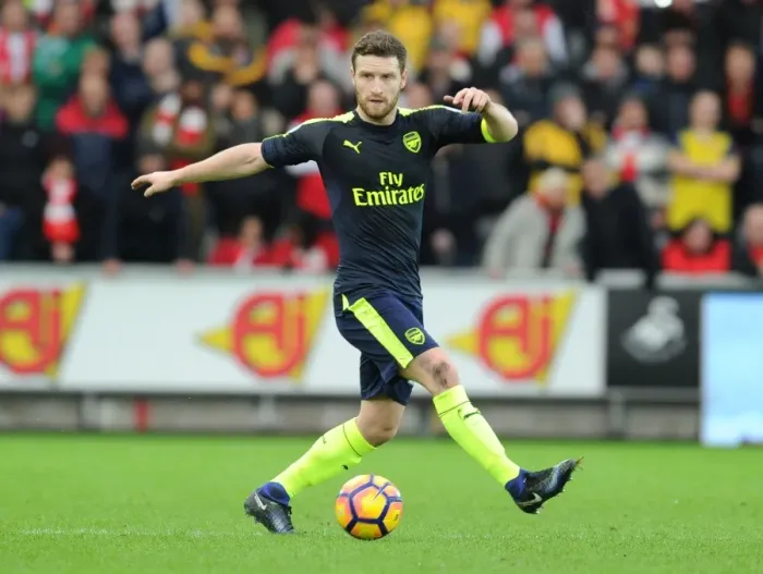 Framed Print : Mustafi in Action: Swansea vs Arsenal, Premier League 2016-17