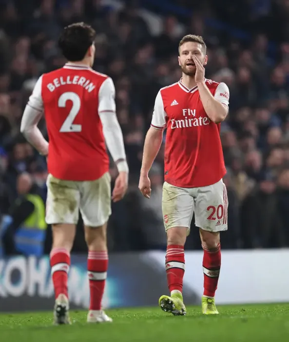Framed Print : Mustafi Faces Off: Chelsea vs. Arsenal, Premier League 2019-20