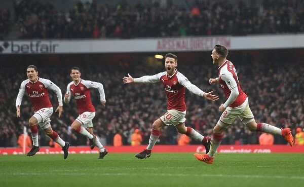 Mustafi and Ramsey's Thrilling Goal Celebration: Arsenal's Victory Moment Against Tottenham (2017-18)
